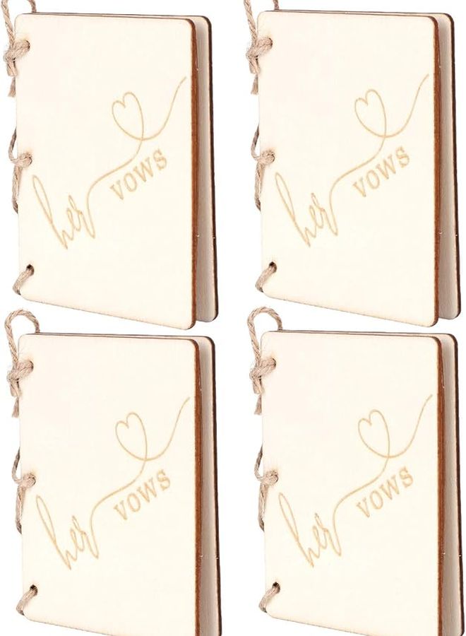 Wedding Vow Book Anniversary Keepsake Gift Wooden Twine Photo Prop 2 Packs Style 2 - Image 1